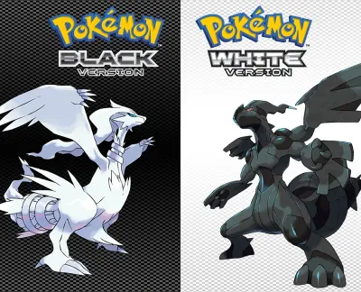 black & white Pokemon Game Cover