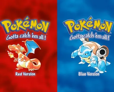 red & blue Pokemon Game Cover